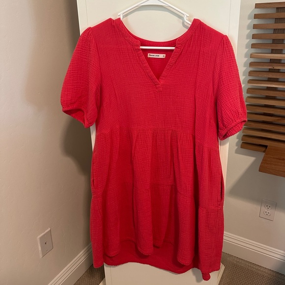 Marine Layer Jamie Crinkle Gauze Mini Dress M - Picture 6 of 9